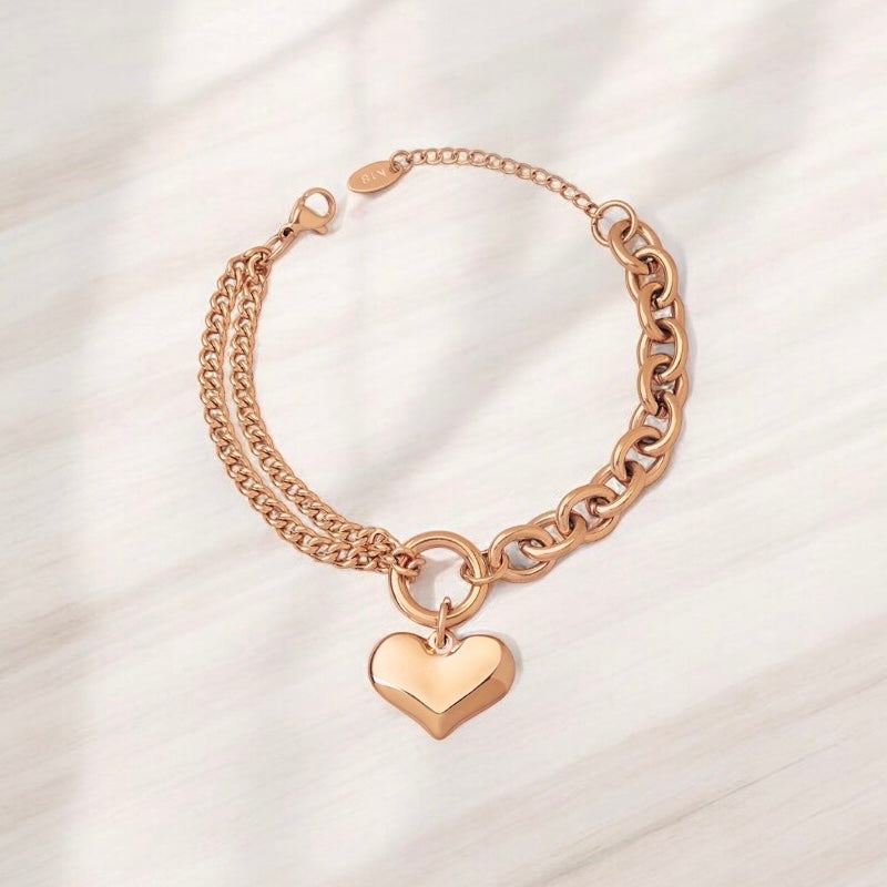 Heart rose gold