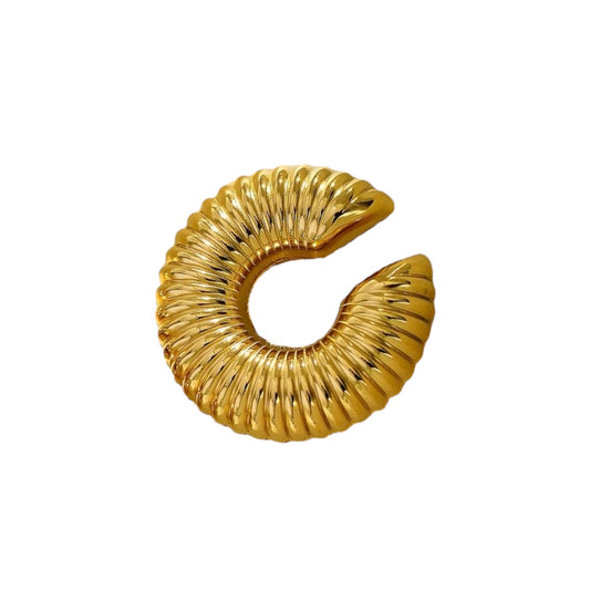 Ribbed Ear Cuff Gold