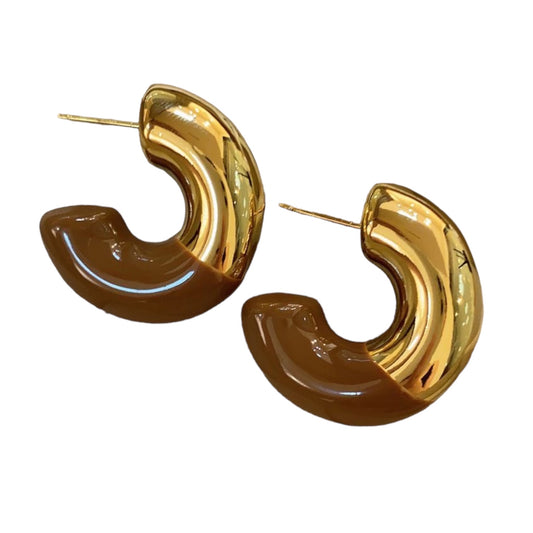 Chunky Hoops Brown/Gold