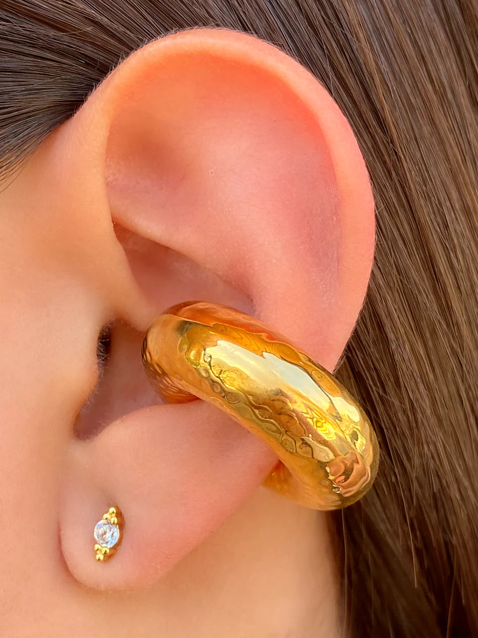 Textured Ear Cuff Gold