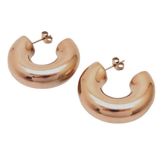 Rose Gold Chunky Hoops