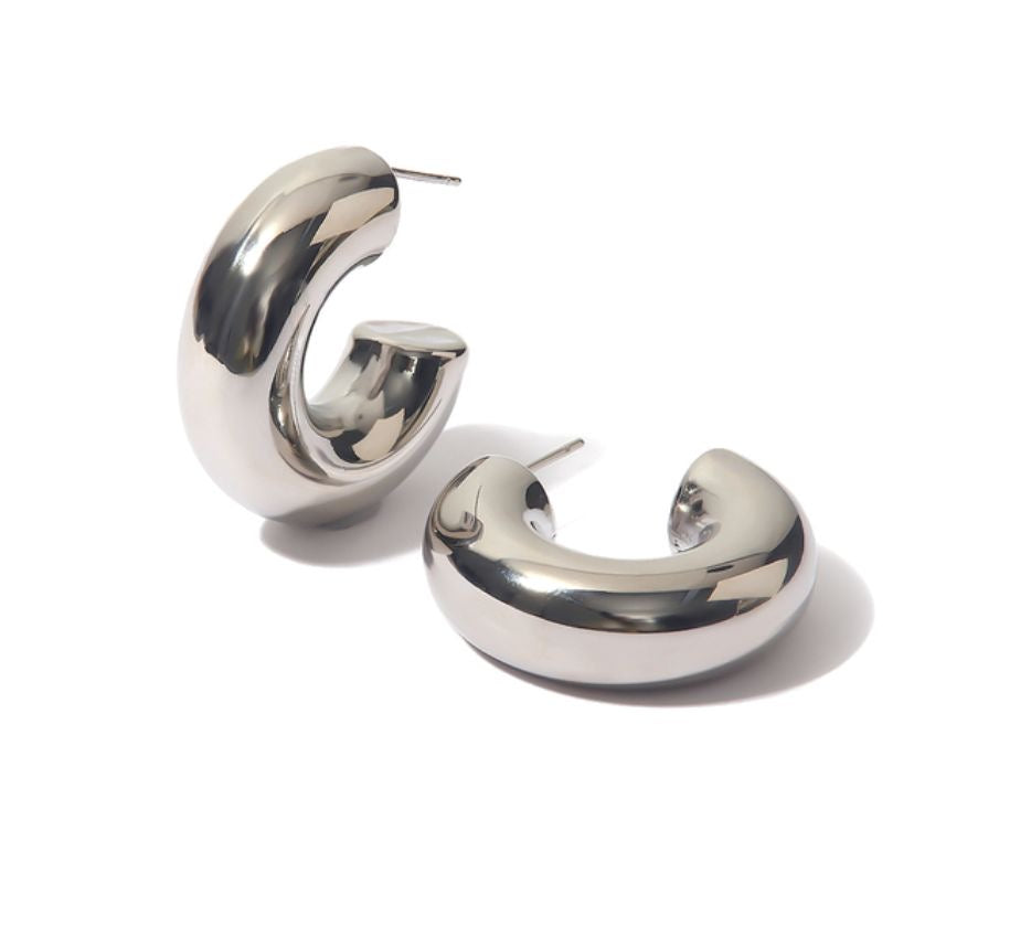 Silver Chunky Hoops