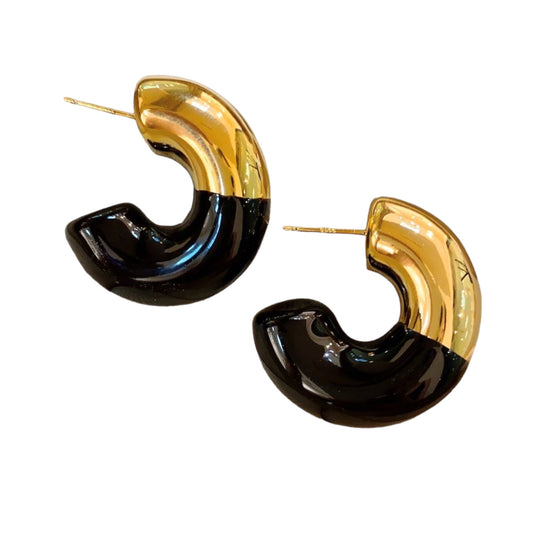 Chunky Hoops Black/Gold