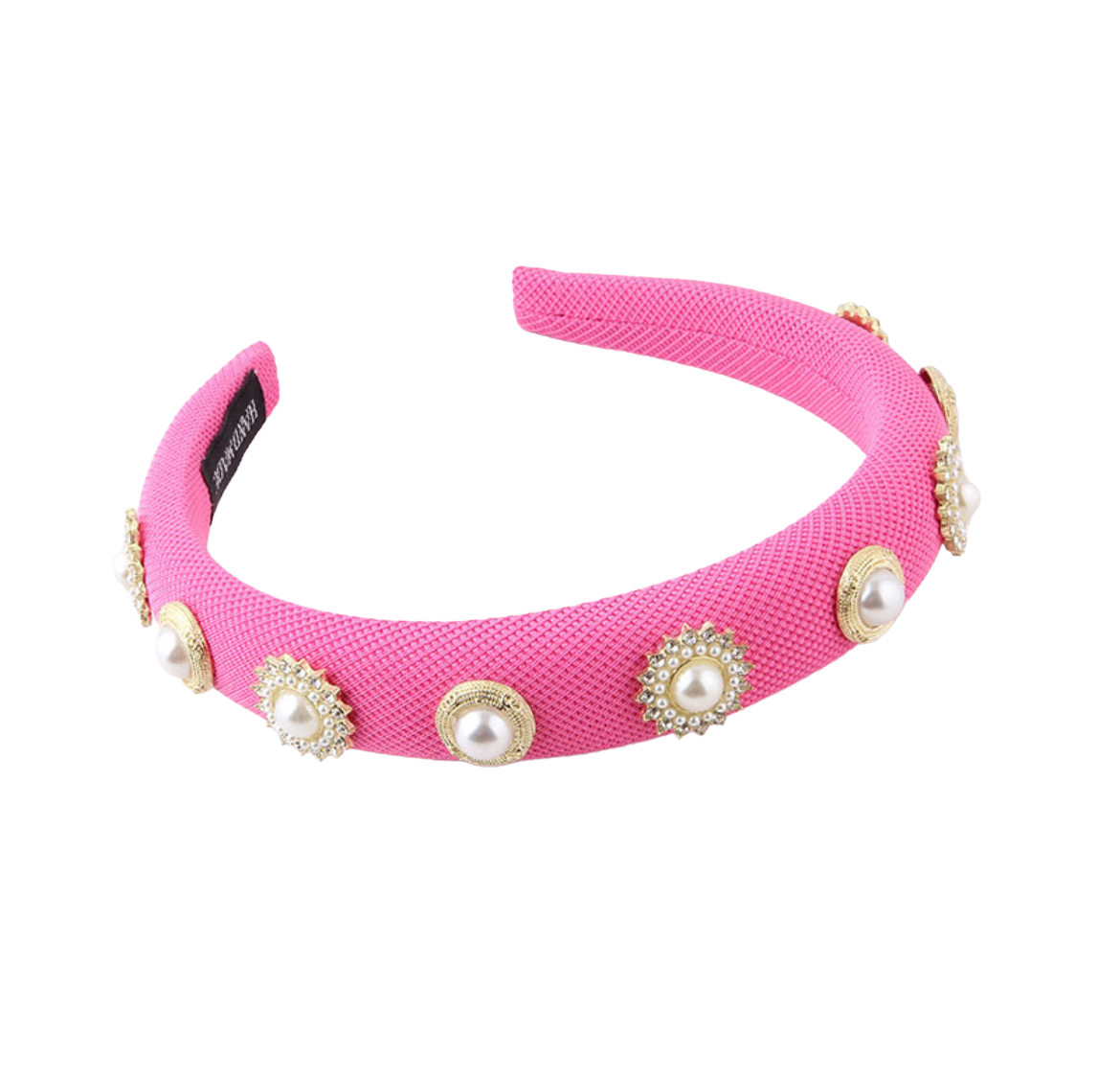 Diadema perlas fucsia