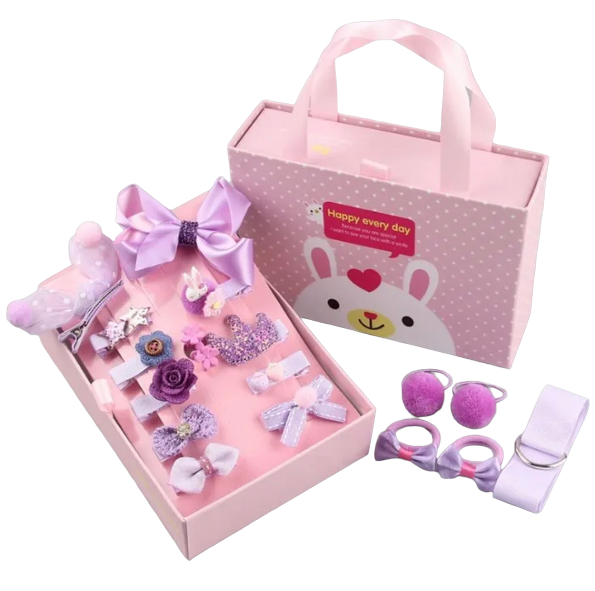 Caja de 18 accesorios morado