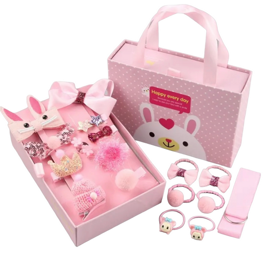 Caja de 18 accesorios rosado