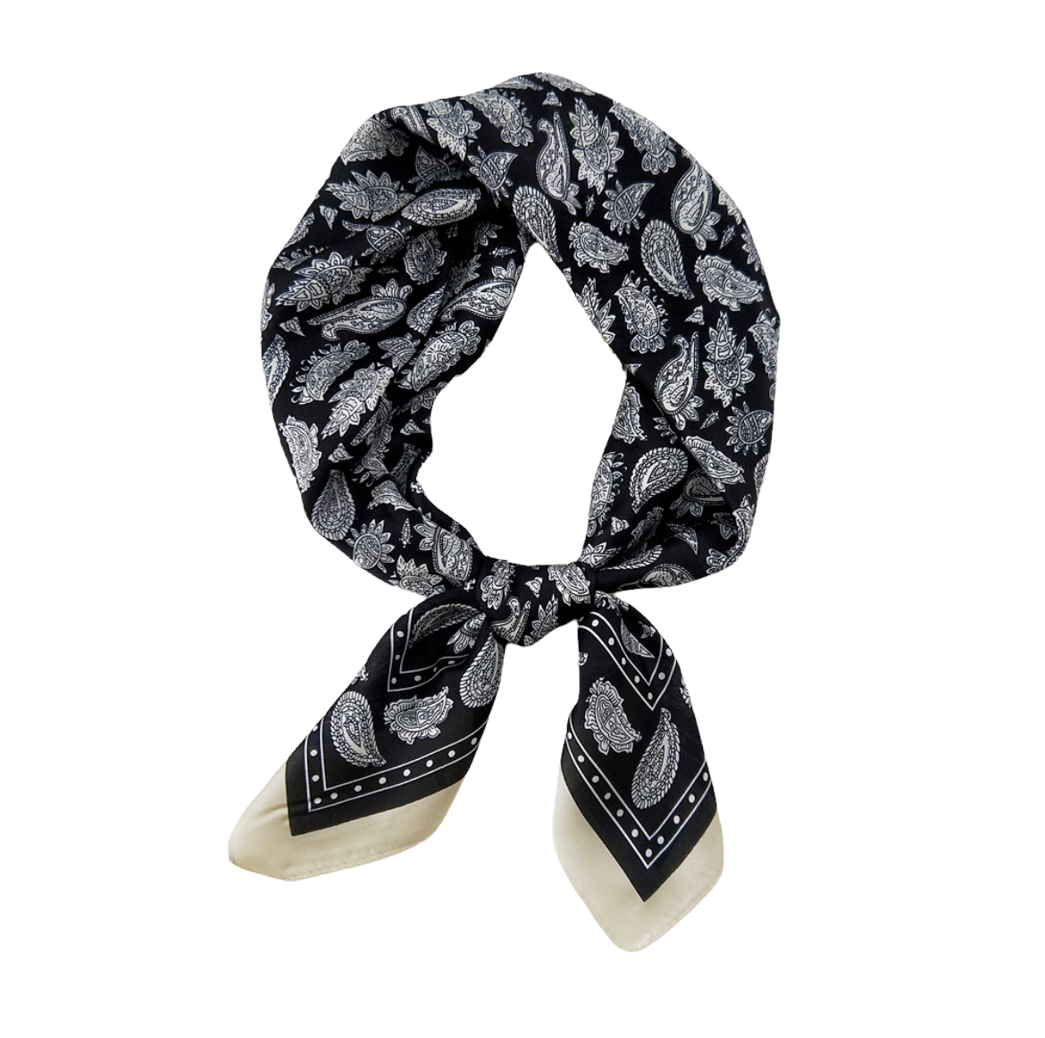 scarf negra con beige